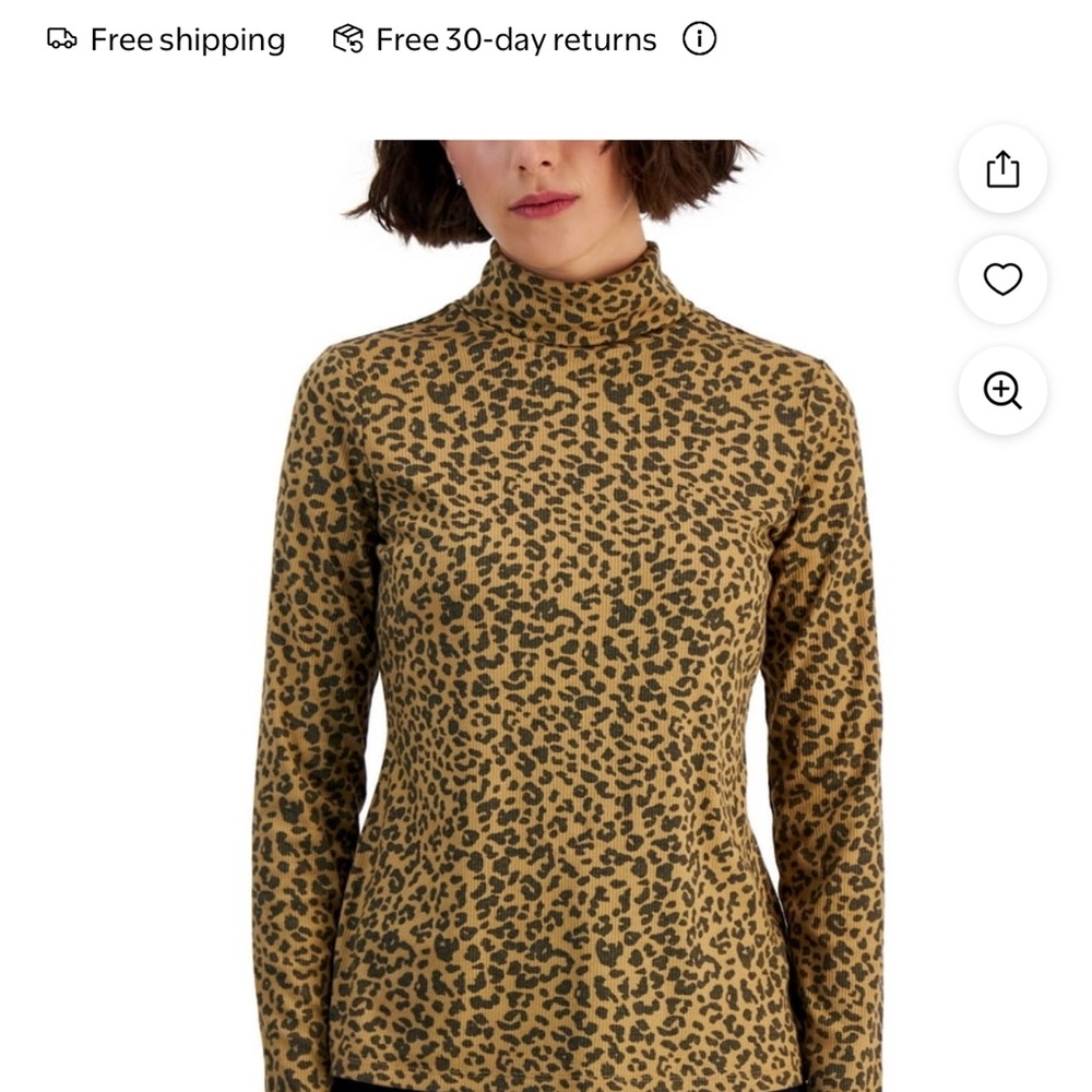 No Boundaries Animal Print Turtleneck